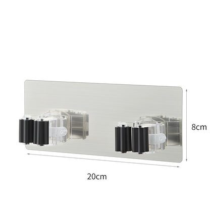 Adhesive Multi-Purpose Hook Wall Mounted Mop Organizer