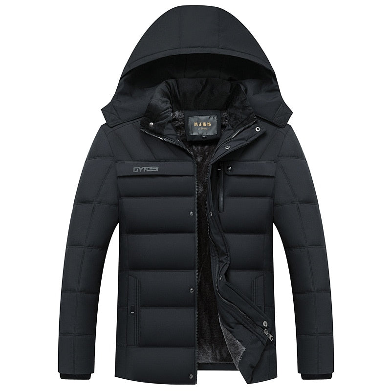 Dicke Warme Winter Parka Männer Fleece Mit Kapuze Männer Winter Jacke Mantel Military