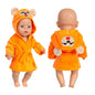 New Bathrobe Animal Suit Fit 17 inch New Bathrobe Animal Suit Fit 43cm Baby New Born Doll Clothes
