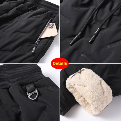 Winter Zip Taschen Verdicken Fleece Jogginghose Männer Jogger Schwarz Grau Unten Baumwolle Warme Hosen Männlichen Wasserdicht Thermische Hosen 7XL