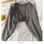 Women Sexy Solid Autumn Irregular Knitwear Loose All-match Crop