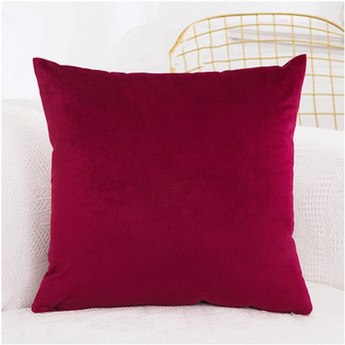 Cushion Soft Velvet Pillow Covers Home Decor for Sofa Seat Chair Car Pillowcase Pink Beige Cushion Covers