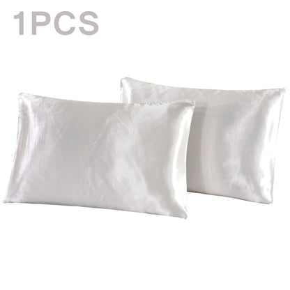 1Pc Queen Satin Silk Pillowcase Pillow Case Cover Home Bedding Smoothy Pillow Rectangle Bedding Pillow
