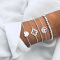 Neue Bohemian Schwarz Seil Kette Armband Set