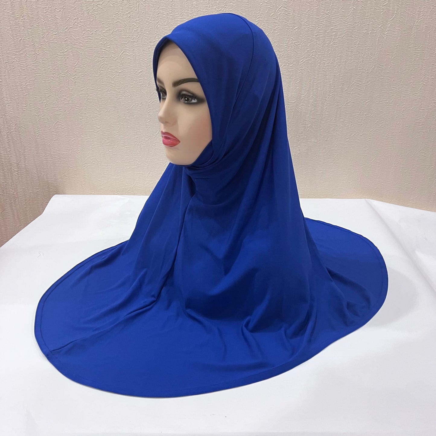 H124 plain big size muslim hijab with chin part top quality Hijab