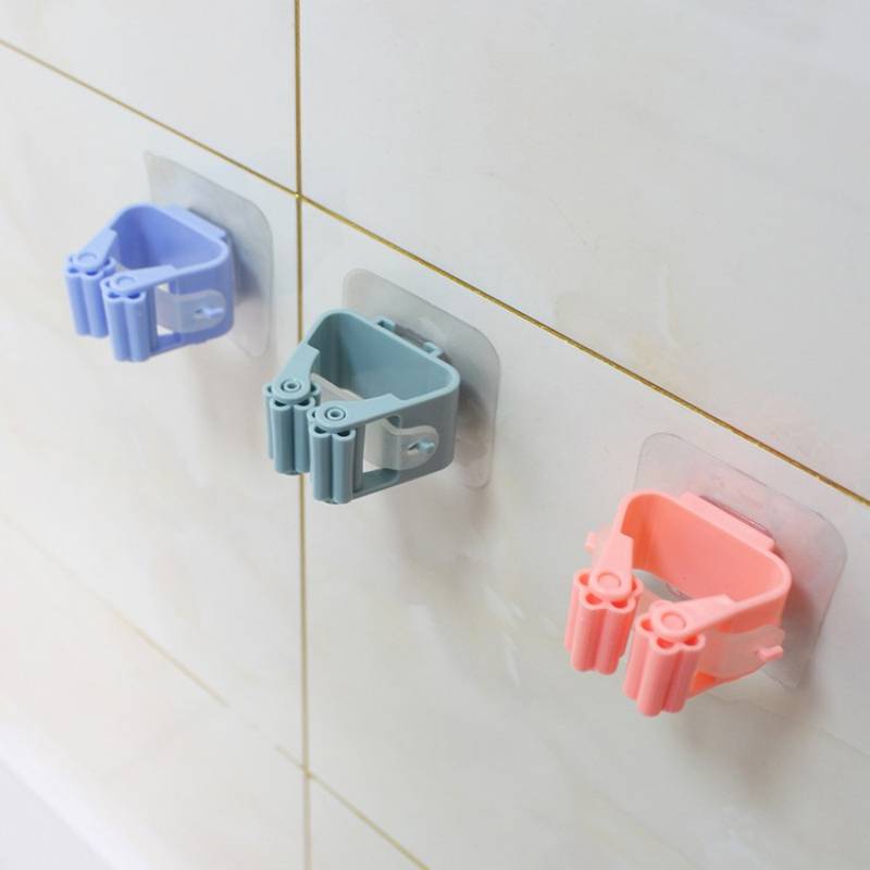 Adhesive Multi-Purpose Hook Wall Mounted Mop Organizer
