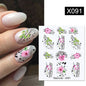 Harunouta Black Lines Flower Leaves Water Decals Stickers