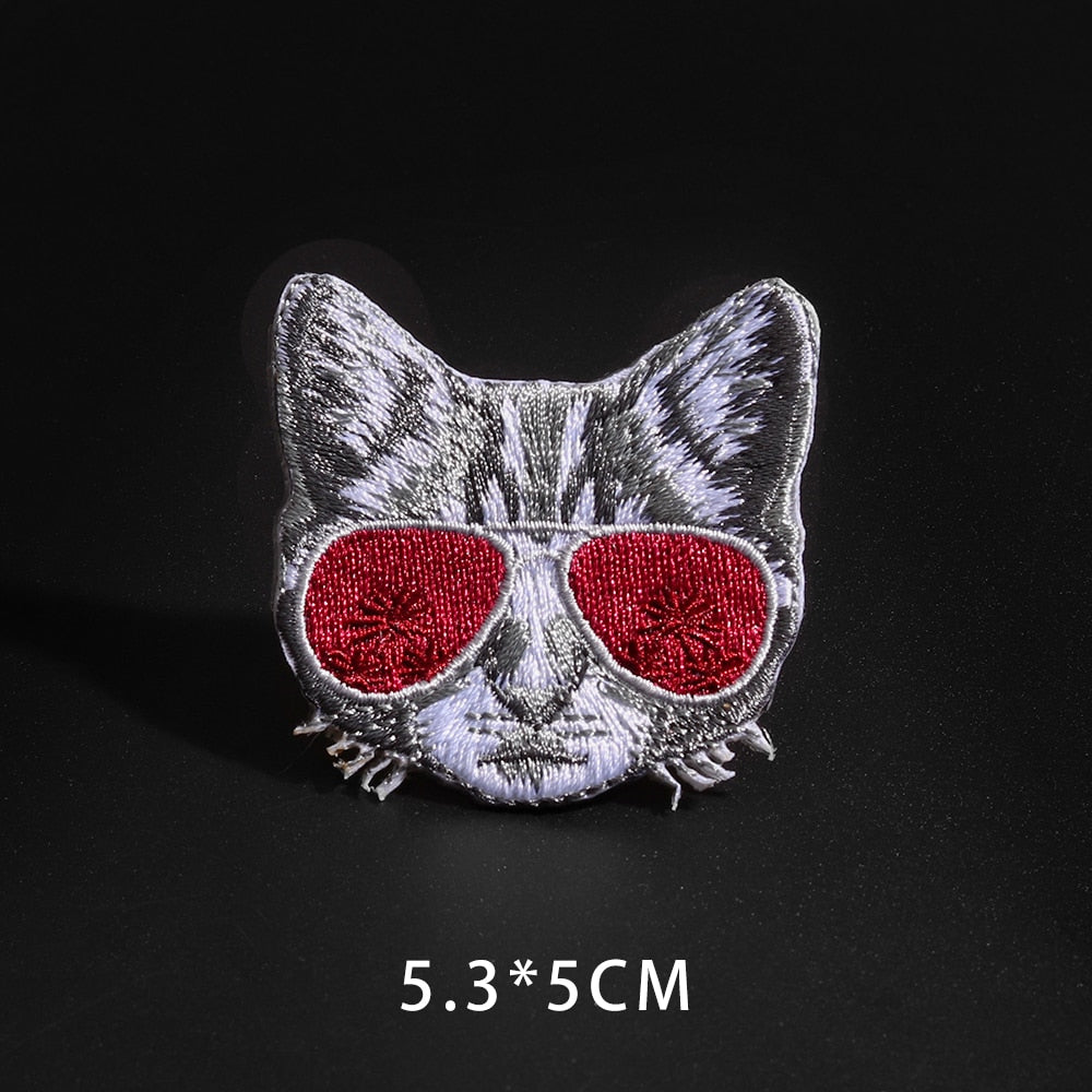 Feine Wolf Leopard Spinne Web Patches Schwarz Tier Poker Rose Wolf Katze Appliques Eisen Auf Kugel Zahn Kleidung Jeans Abzeichen