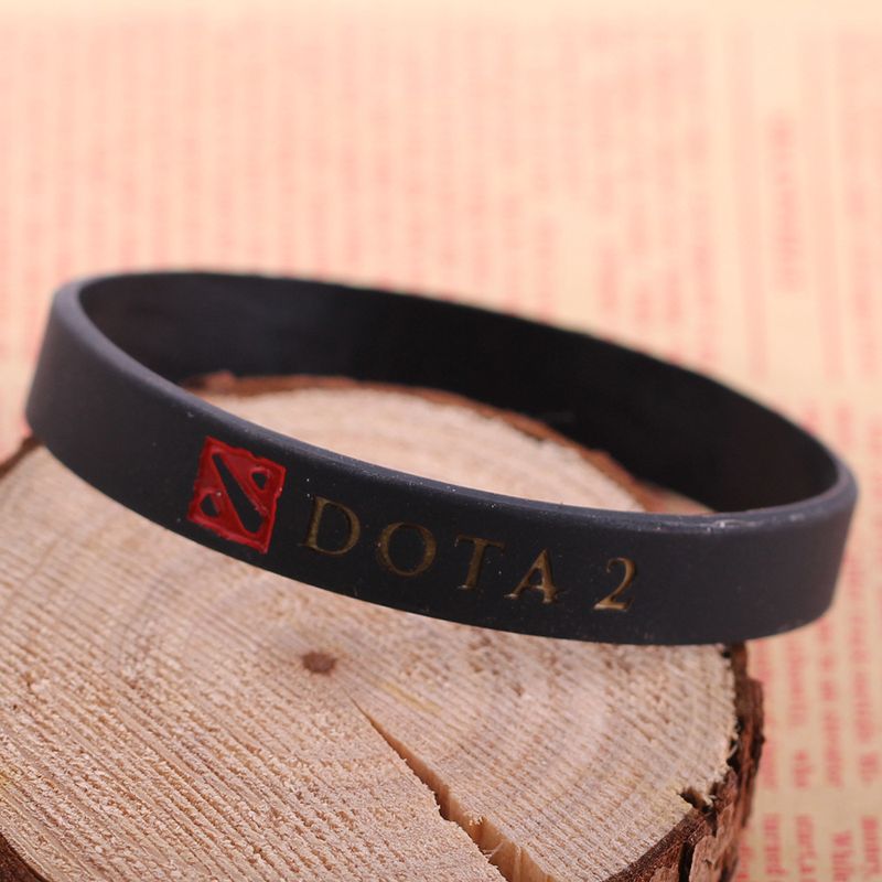 Schwarz Anime Spiele Dota 2 Team Sport Armband Männlichen Gummi