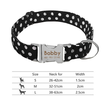 Nylon Dog Collar Collar Engraved ID Tag