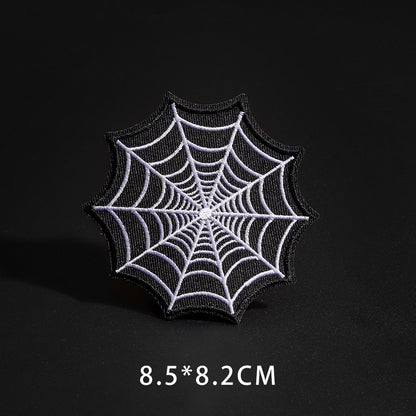 Feine Wolf Leopard Spinne Web Patches Schwarz Tier Poker Rose Wolf Katze Appliques Eisen Auf Kugel Zahn Kleidung Jeans Abzeichen