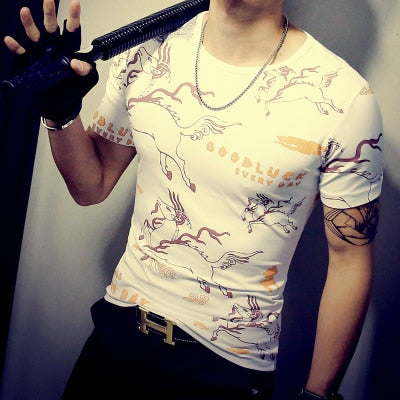 Sommer Mode männer T Shirt Casual Patchwork Kurzarm T Shirt