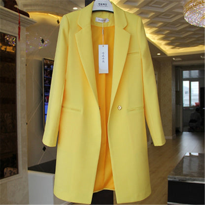 Frühling Herbst Blazer Mäntel Frauen Kleidung Langarm Anzug Jacken Casual Tops Weibliche Dünne Blazer Lange Windjacke Mantel