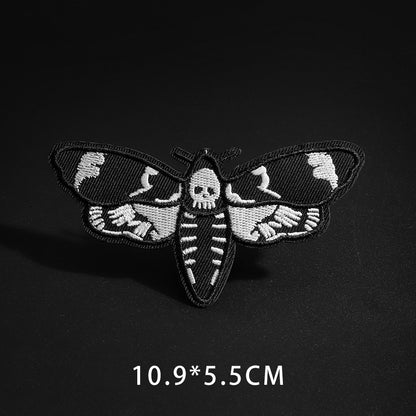 Feine Wolf Leopard Spinne Web Patches Schwarz Tier Poker Rose Wolf Katze Appliques Eisen Auf Kugel Zahn Kleidung Jeans Abzeichen