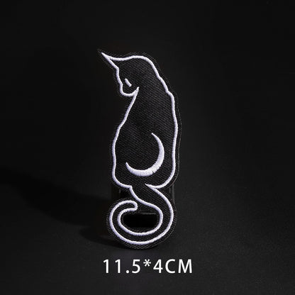 Feine Wolf Leopard Spinne Web Patches Schwarz Tier Poker Rose Wolf Katze Appliques Eisen Auf Kugel Zahn Kleidung Jeans Abzeichen