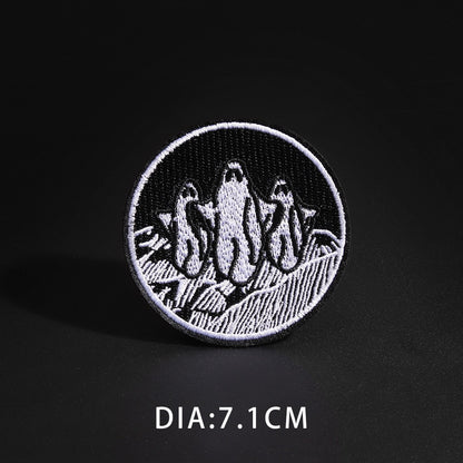 Feine Wolf Leopard Spinne Web Patches Schwarz Tier Poker Rose Wolf Katze Appliques Eisen Auf Kugel Zahn Kleidung Jeans Abzeichen