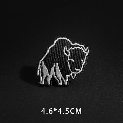 Feine Wolf Leopard Spinne Web Patches Schwarz Tier Poker Rose Wolf Katze Appliques Eisen Auf Kugel Zahn Kleidung Jeans Abzeichen