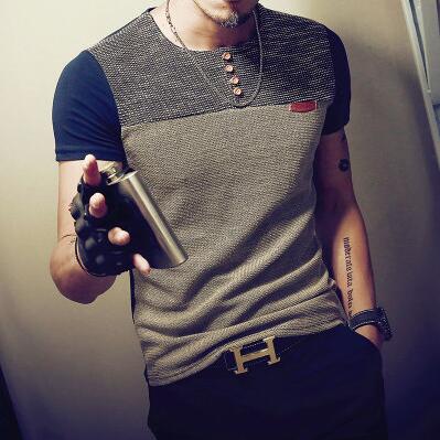 Sommer Mode männer T Shirt Casual Patchwork Kurzarm T Shirt