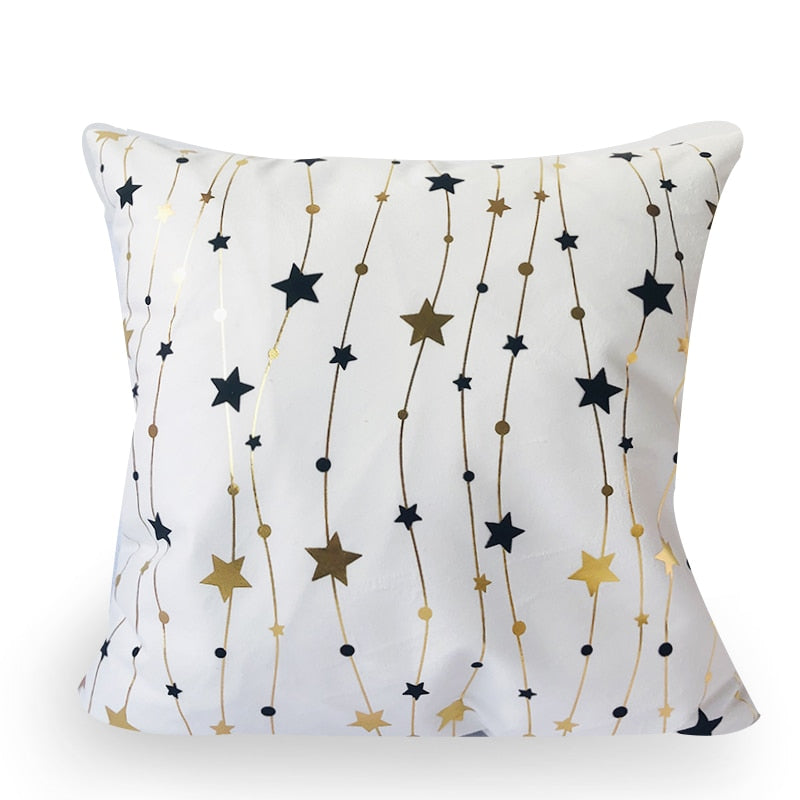 Bronzing Cushion Cover Decorative Pillows Pineapple Eye Geometric Gold Pillow Case Luxury Sofa Cushions Home Chair Cojin 45*45cm