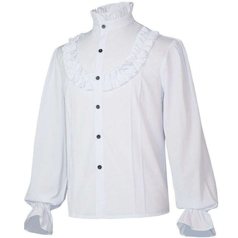 Mittelalterlichen männer Retro Kostüm Pirate Hosen Anti Falten Stehkragen Hemd Westen Party Cosplay