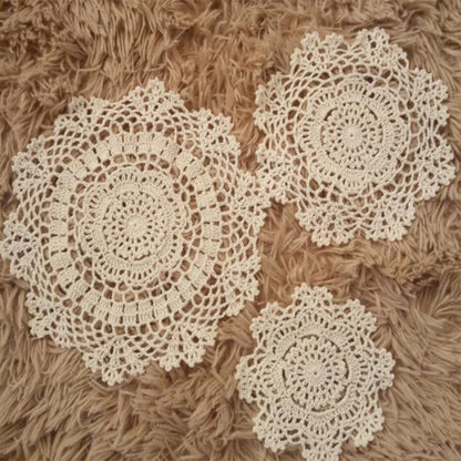 Moderne Baumwolle Tischset Tasse Bahn Becher Küche Weihnachten Abendessen Tabelle Ort Matte Tuch Spitze Häkeln Tee Kaffee Deckchen Trinken Pad