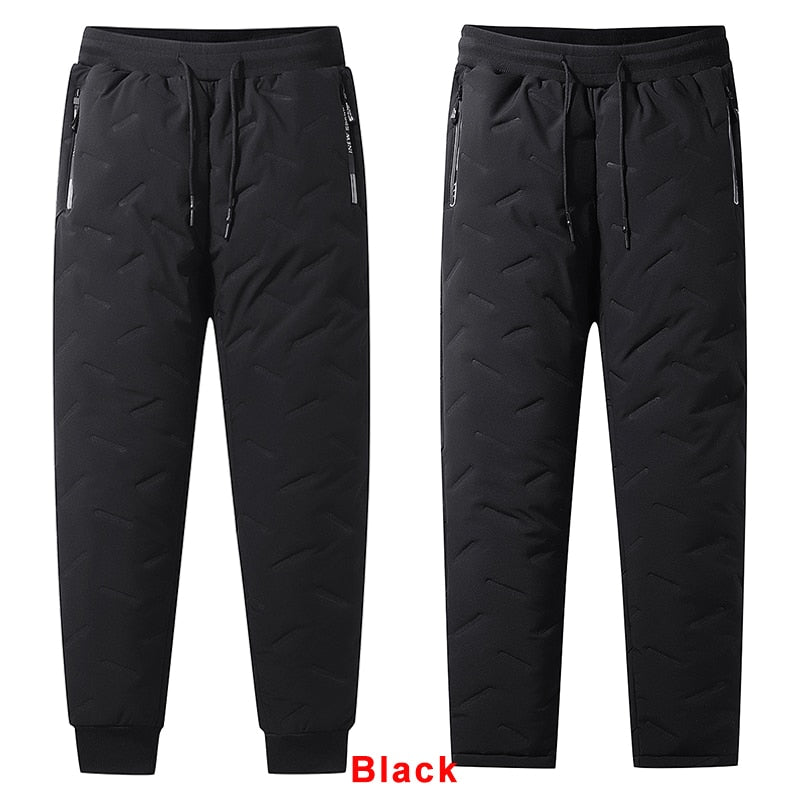 Winter Zip Taschen Verdicken Fleece Jogginghose Männer Jogger Schwarz Grau Unten Baumwolle Warme Hosen Männlichen Wasserdicht Thermische Hosen 7XL