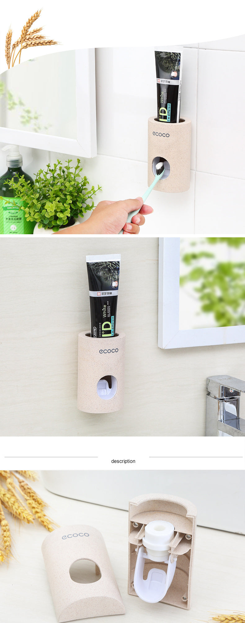 Automatic toothpaste dispenser non-toxic wall hanger