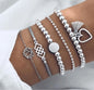 Neue Bohemian Schwarz Seil Kette Armband Set