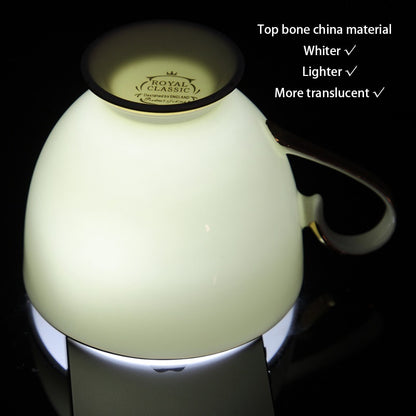 Elegante Bone China Tee-Set Porzellan Duftenden Tee Tasse Keramik Topf Floral Teekanne Set Café Becher Kaffee Tasse Weiß Gold teetasse Teaset