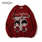 Übergroßen Japanischen Anime Cartoon Gestrickte Unisex Pullover Tops