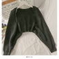 Women Sexy Solid Autumn Irregular Knitwear Loose All-match Crop