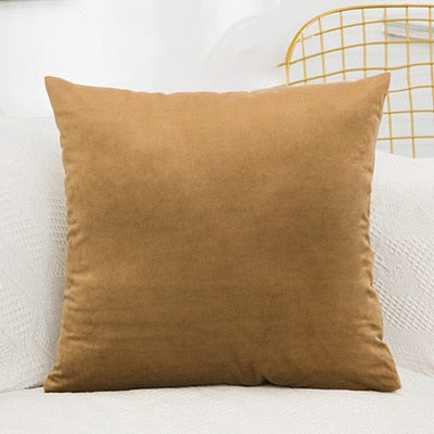 Cushion Soft Velvet Pillow Covers Home Decor for Sofa Seat Chair Car Pillowcase Pink Beige Cushion Covers