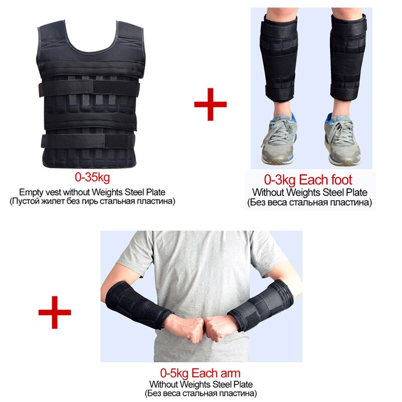 New 15/35KG Adjustable Loading Weight Vest Boxing Training