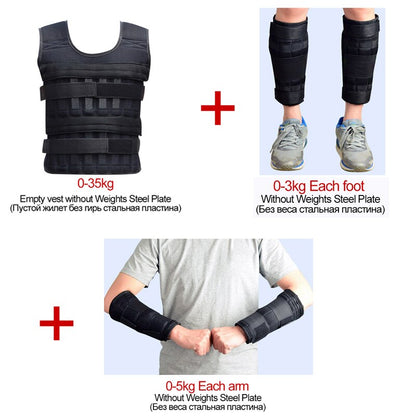 New 15/35KG Adjustable Loading Weight Vest Boxing Training