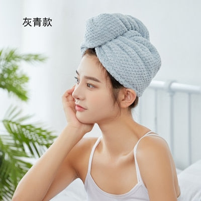Mikrofaser Haar Handtücher Wrap für Frauen Lockiges Haar Spa Turban Schnelle Haar Trocknen Handtuch Bad Dusche Cap Schnell Trockenen Handtuch für Kopf