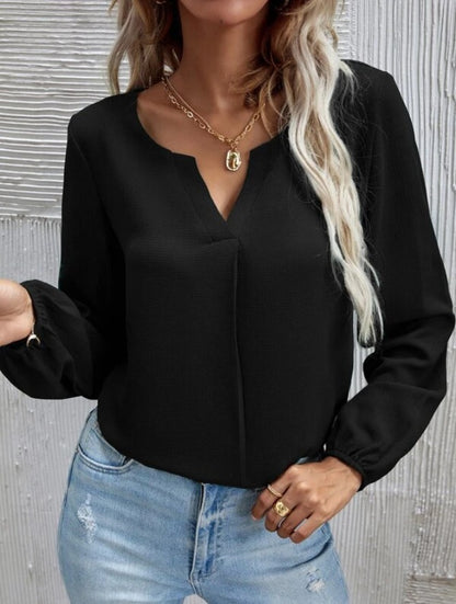 Einfarbiges Langarm Bottom Hemd von Temperament Commute