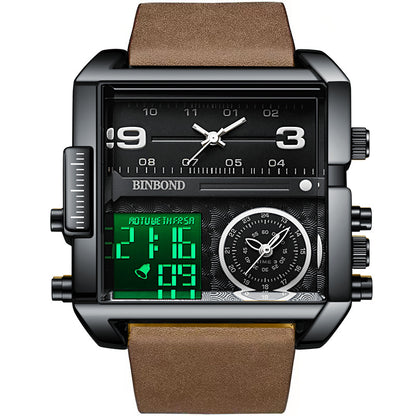 Men's fashion large dial multifunctional sports quartz watch