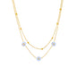 Modeschmuck Edelstahl Blume Daisy Flower Halskette Doppel Schichtung Halskette Ohrringe Jeweley Set