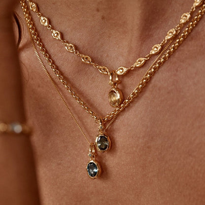 Edelstahl zwölf Birth stone Halskette