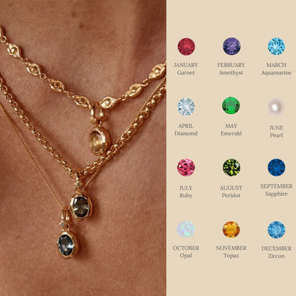 Edelstahl zwölf Birth stone Halskette