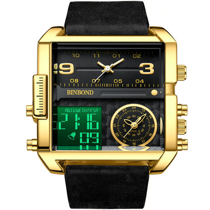 Men's fashion large dial multifunctional sports quartz watch