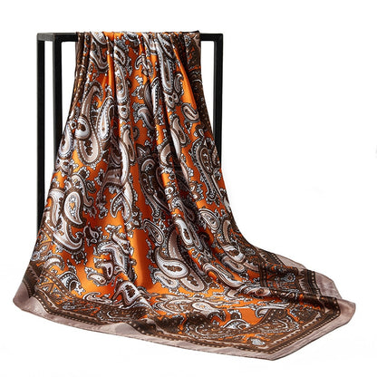 Platz Seide Schals Frauen 90*90cm Satin Hijab Schal Muslimischen