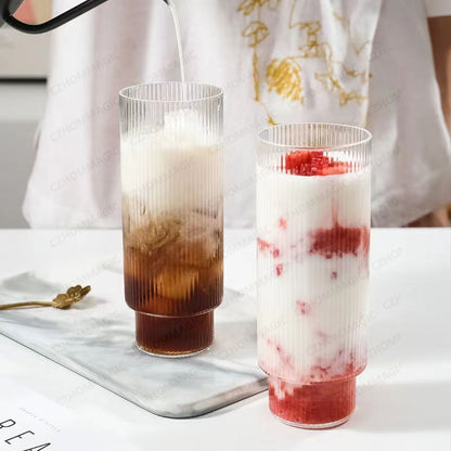 6/4/2/1pcs amerikanische Kaffeetasse hitze beständige Glas becher transparente Tee becher Wasser becher zum Trinken von Milch Beertea Saft becher