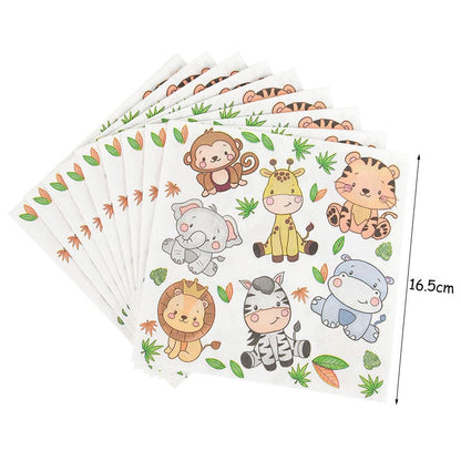61pcs Dschungel Tier Einweg geschirr Set Papp teller Tasse Serviette Banner Kinder Junge Wald Safari Thema Geburtstags feier liefert