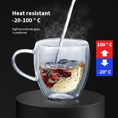 1-6PCS 80-450ML Wärme Beständig Doppel Wand Tee Glas Tasse Bier Kaffee Handgemachte Kreative Kalt getränke Transparent Drink Set