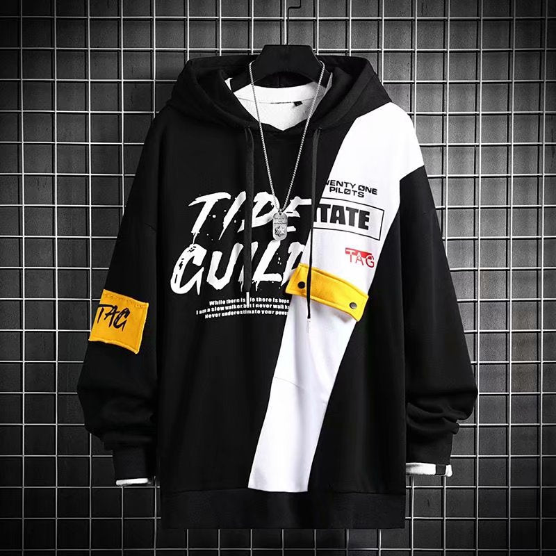 Autumn Men's Hoodie Sweatshirt Casual Black Hoodies Tops Techwear Hip Hop
