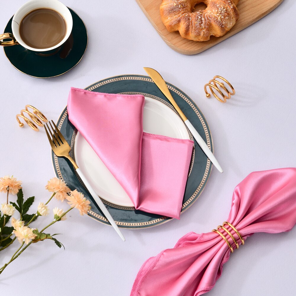 50 Pcs Satin Servietten 12x12 zoll Platz Abendessen Servietten Waschbar Weichen Tisch Servietten für Hochzeit Geburtstag Partys dekoration