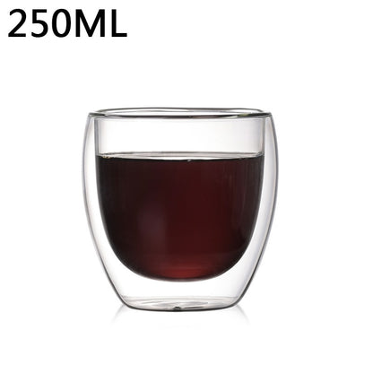 1-6PCS 80-450ML Wärme Beständig Doppel Wand Tee Glas Tasse Bier Kaffee Handgemachte Kreative Kalt getränke Transparent Drink Set