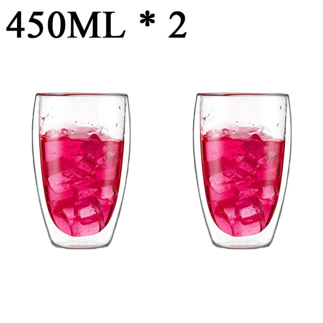 1-6 stücke Wärme Beständig Glas Becher Doppel Wand Hohe Borosilikat Kaffee Tasse Milch Zitrone Saft Bier Tasse Bar drink Kreativität Geschenk