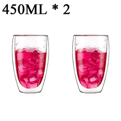 1-6 stücke Wärme Beständig Glas Becher Doppel Wand Hohe Borosilikat Kaffee Tasse Milch Zitrone Saft Bier Tasse Bar drink Kreativität Geschenk